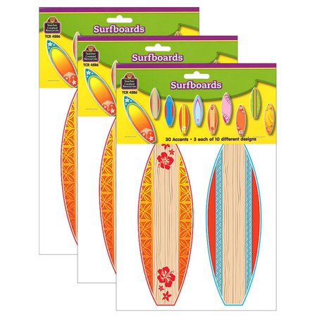 TEACHER CREATED RESOURCES Surfboards Accents, 30 Pieces, PK3 TCR4586